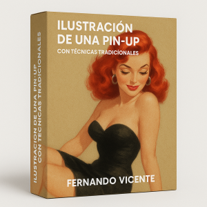 Ilustración de una pin-up con técnicas tradicionales - Fernando Vicente