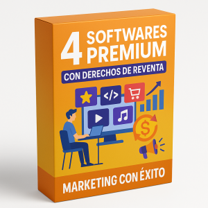 4 Softwares Premium con Derechos de Reventa - Marketing con éxito