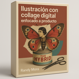 Ilustración con collage digital enfocado a producto - Randy Mora