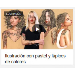 Ilustración con pastel y lápices de colores Ilustración con pastel y lápices de colores